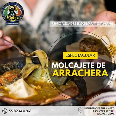 En Elogro Molcajete de arrachera